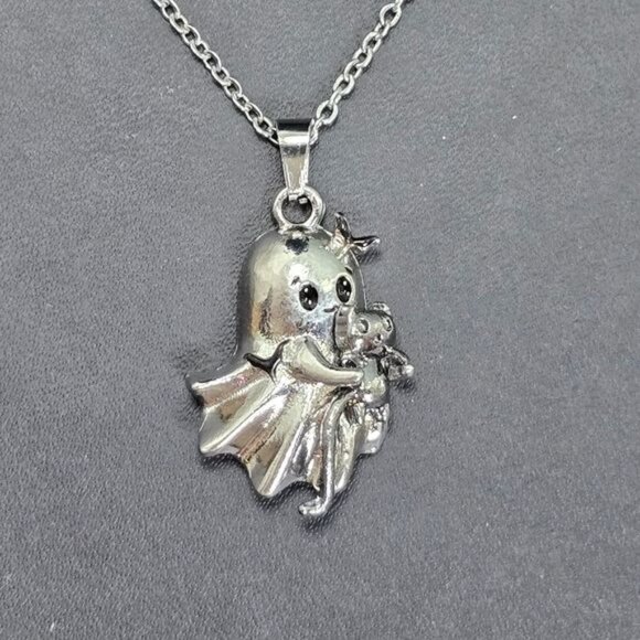 🎃 Ghost with Cat Stuffie‎ Pendant Necklace (NWOT) - Picture 2 of 8